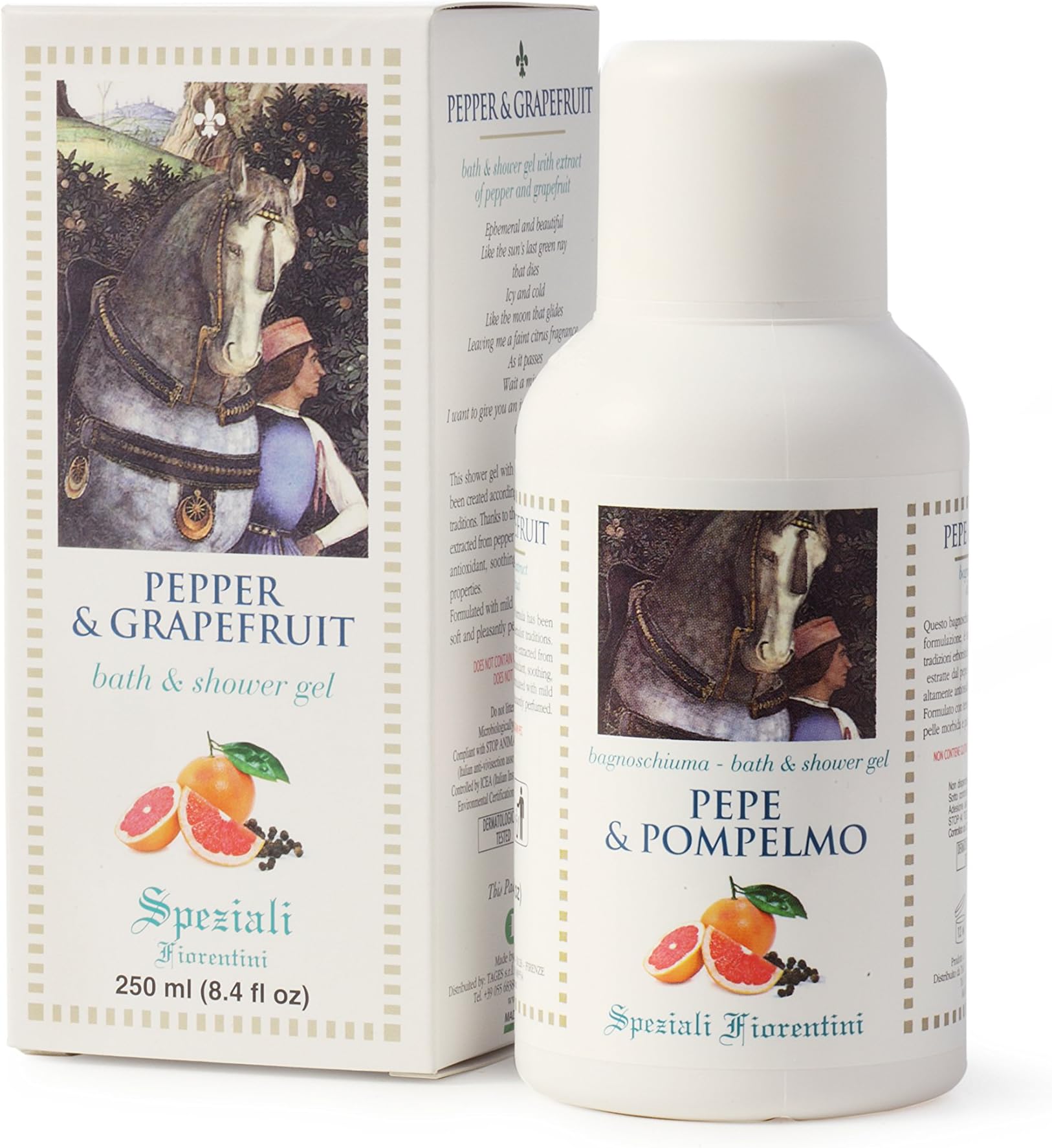 Speziali Fiorentini Pepper and Grapefruit Bath and Shower Gel, 8.45 Ounce