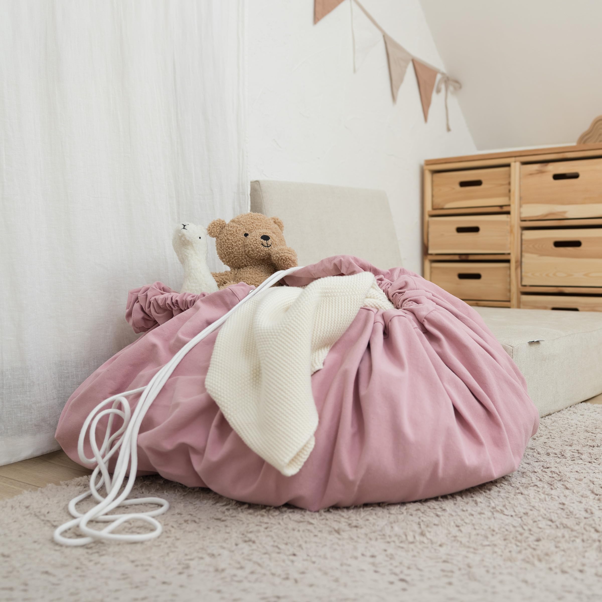 Ehrenkind® Spielzeugsack 2in1,Unterlage & Aufbewahrung, Ø 150 cm, Beige