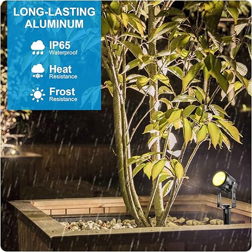 Miniatura 7 de ALOVECO Iluminación de paisaje, luces de paisaje de 12 V, luces de jardín de bajo voltaje, impermeables, 1800 lúmenes, foco LED para exteriores,