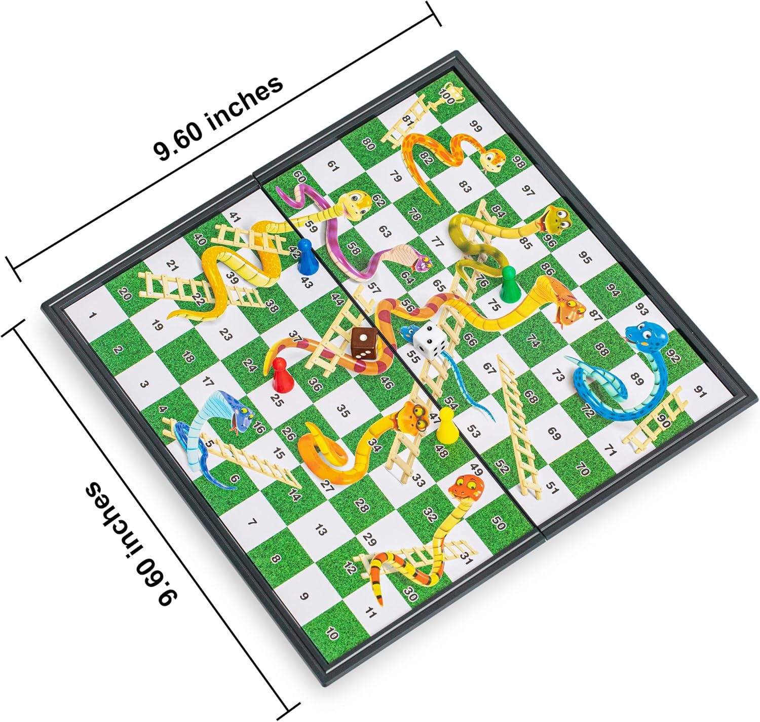 Magnetic Snakes and Ladders Board Game Set - 9.6 Inches