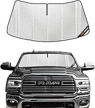 Windshield Sun Shade for Ram 2500/3500 2019-2025 with 10 Inch Wide Sensor. Full Coverage Rearview Mirror Shade for Ultimate Protection