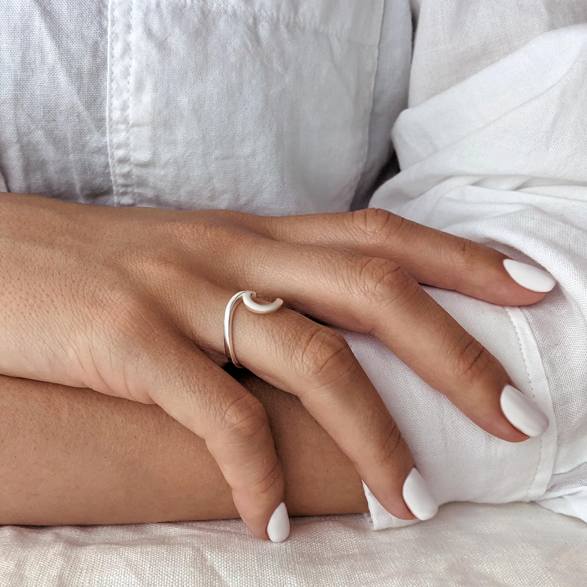 81stgeneration Anillo Plata de Ley Olas del Océano Mujer | Anillo Espiral Plata 925 | Diseño Simple Banda Ondulada Náutica | Joyas Surferas Inspiradas Océano | Accesorio Sirena | Anillos Apilables