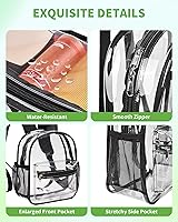 Vista 5 de Mochila transparente aprobada para el estadio, mini mochila transparente, resistente al agua, mochila de PVC transparente