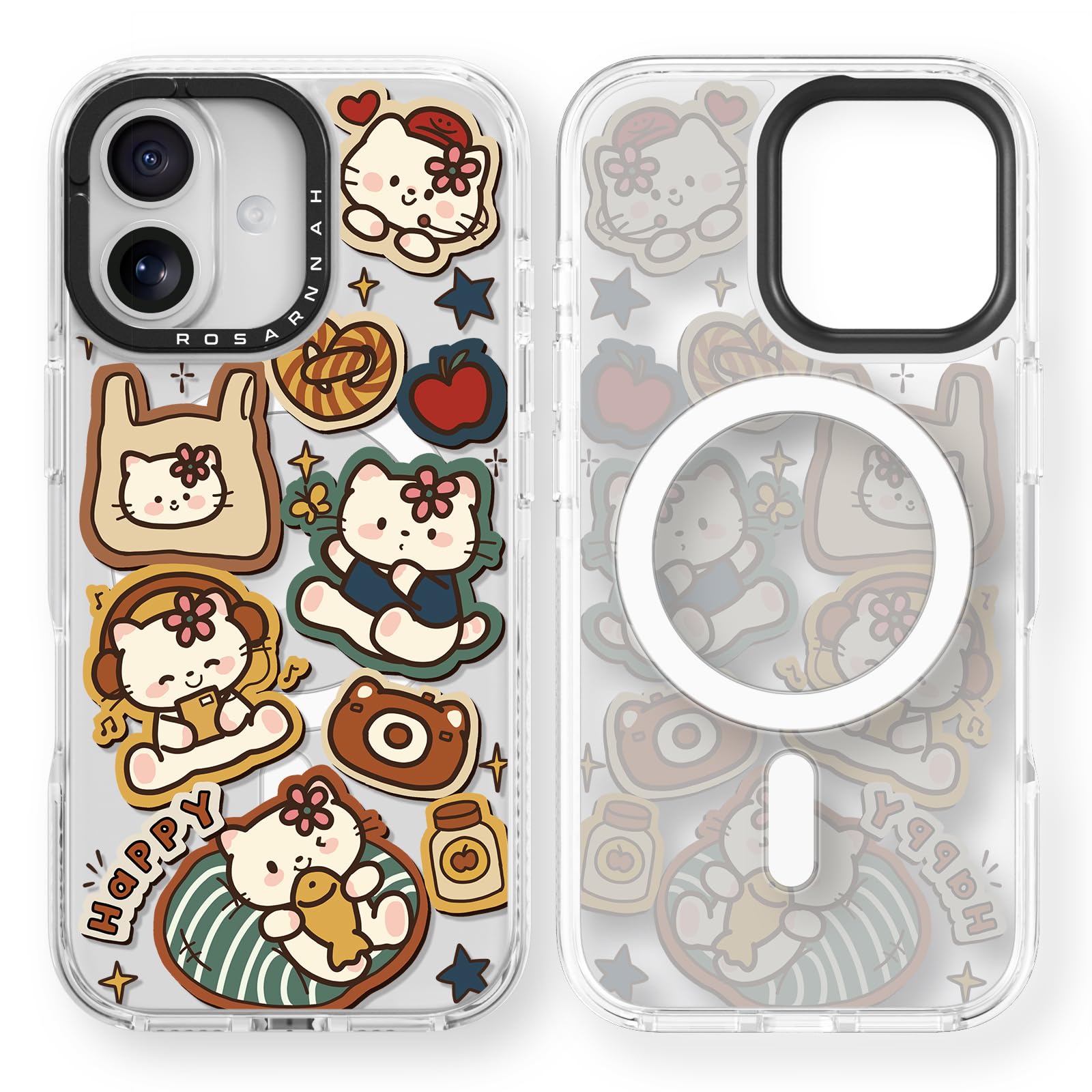 Coque iPhone antichoc 2m Rosarnnah magnétique transparente paillettes - 8
