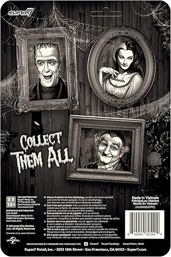 Miniatura 3 de Super7 The Munsters Herman Munster (escala de grises) - Figura de acción de los Munsters de 3.75 pulgadas con accesorio, coleccionables clásicos de