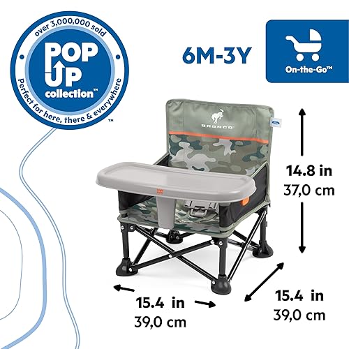 Miniatura 6 de Bright Starts Ford Bronco Pop 'N Sit - Silla elevadora portátil, asiento de suelo, uso en interiores y exteriores, plegable compacto, estampado de
