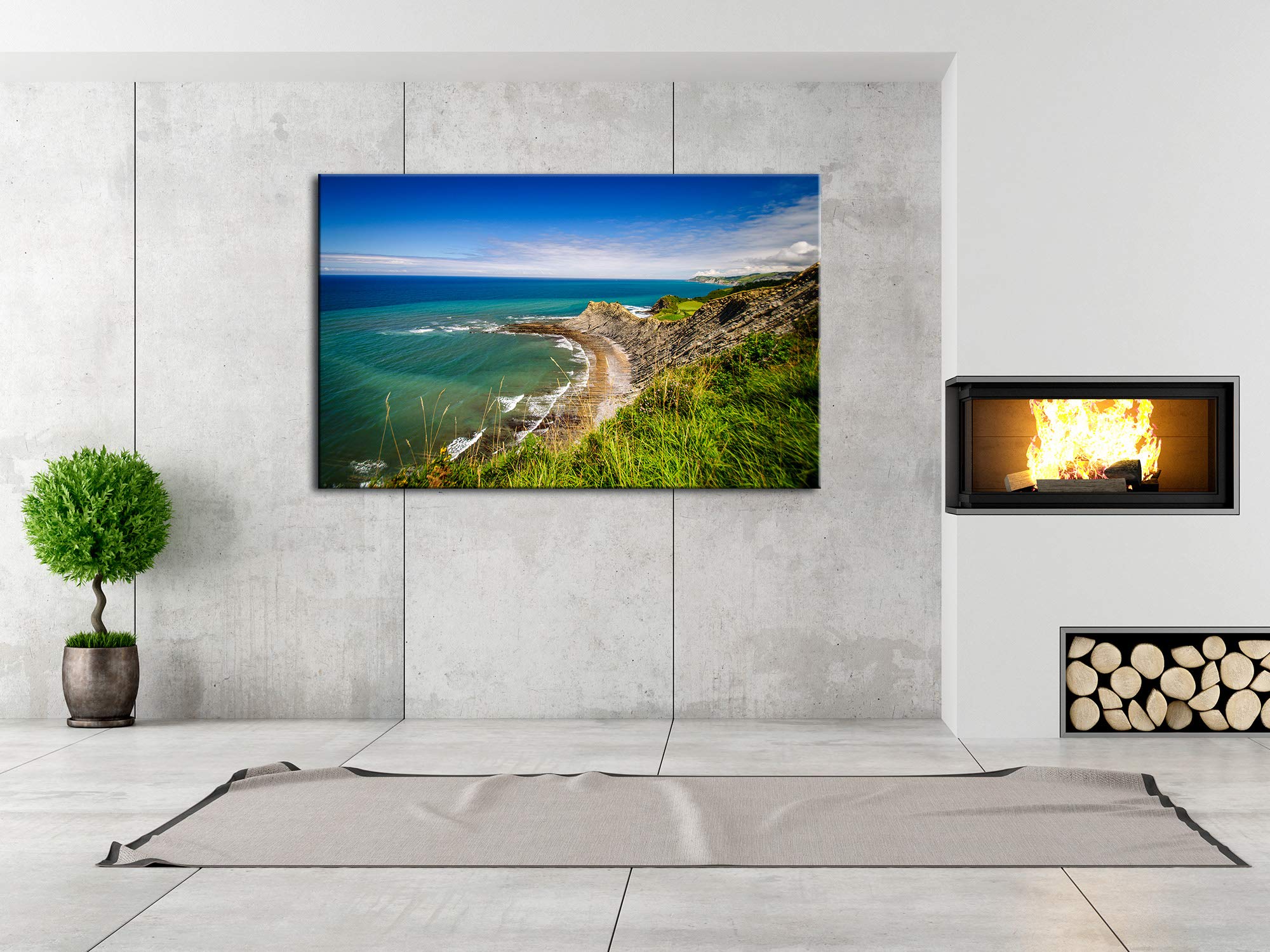 Declina, Decorazione da Parete, Quadro, Decorazione per la casa, Quadro Decorativo da Parete, per Soggiorno, Motivo: Spiaggia di saKONETA, 50 x 30 cm, Canvas, 120x80 cm