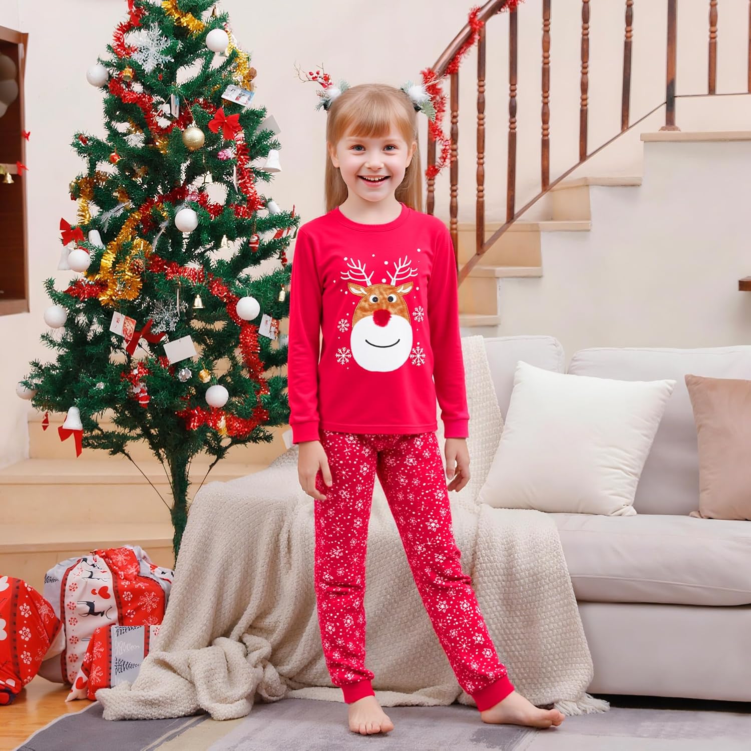 HYCLES Christmas Pajamas Set for Kids Boys Girls Holiday Sleepwear Santa Cotton Pajamas Sets for 2-12T Toddler Kids Pjs - Image 2