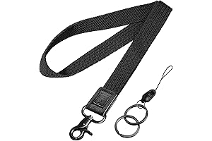 Stretchy Elastic Neck Lanyard with Detachable Keychain - Perfect for Badge Holder,...