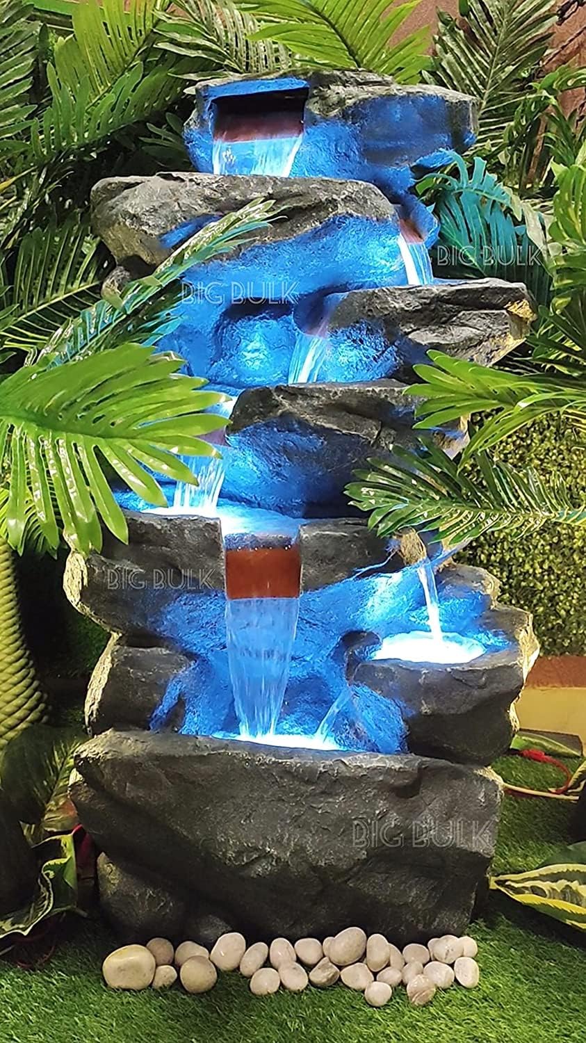 - 6 Tier Look Fiber Fountain for Home Decor/Living Room/Hall/Office/Garden/Puja Room Indoor Outdoor (Fountain 4)