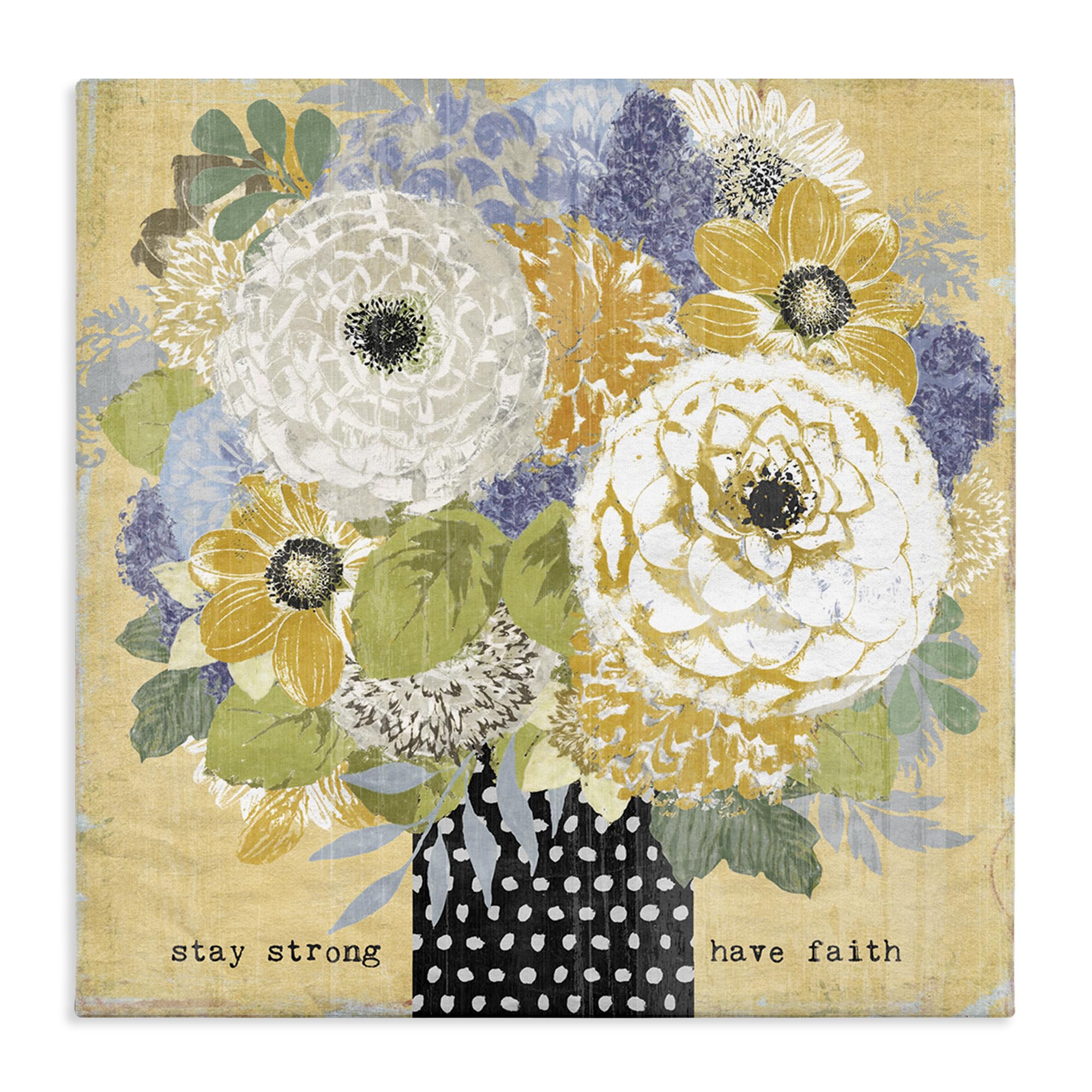 Stupell Industries 'Stay Strong Have Faith', Canvas Art, 30 x 30 Inches, Easy to Hang and Sturdy, Made in USA, by Suzanne Nicoll