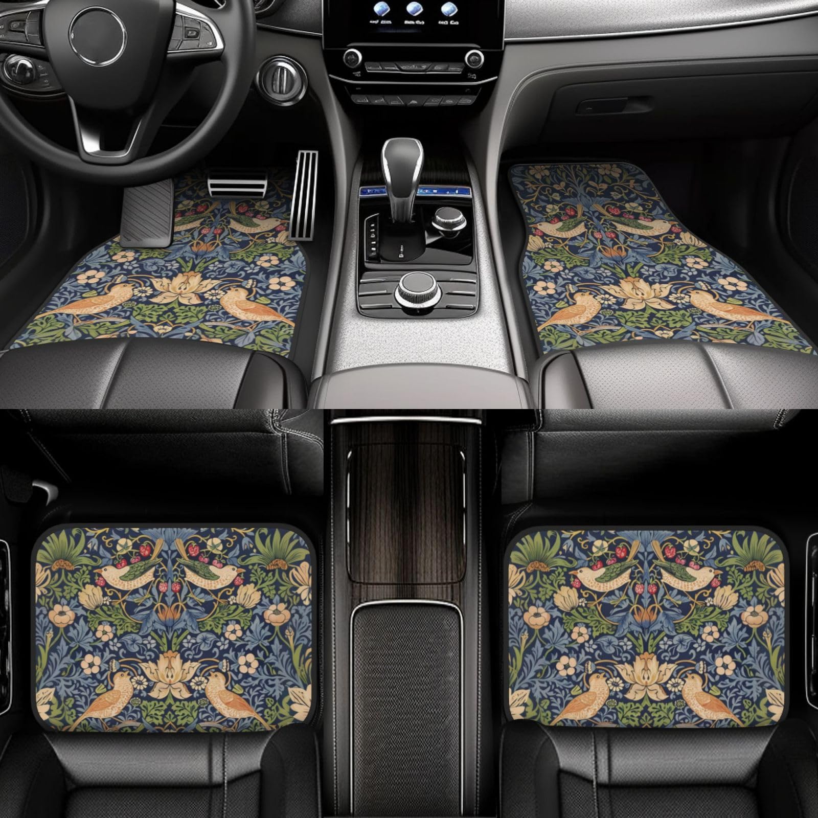 Car Floor Mats Vehicle Front Rear Carpets Mats Universal Car Rugs Car Accessories for Truck William Morris — view 4