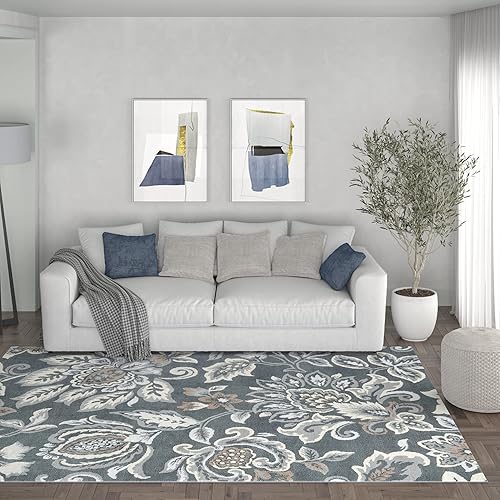 Miniatura 17 de Stella - Alfombra grande de interior de 8 x 10 pies, alfombra para sala de estar, entrada, cocina, comedor, alfombra de dormitorio, alfombra Azul