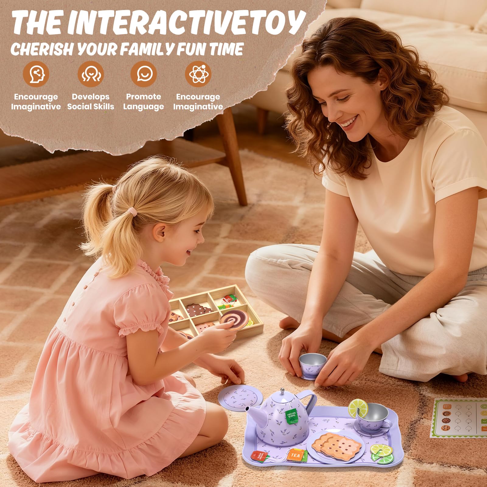 Kinder Teeservice Set Spielküche Kinderküche Enthält Teeset & Matschküche Zubehör Outdoor Kinder küchenspielzeug küchenzubehör Spielzeug Geschenk für Mädchen ab 3 4 5 6 Jahre (Lila)