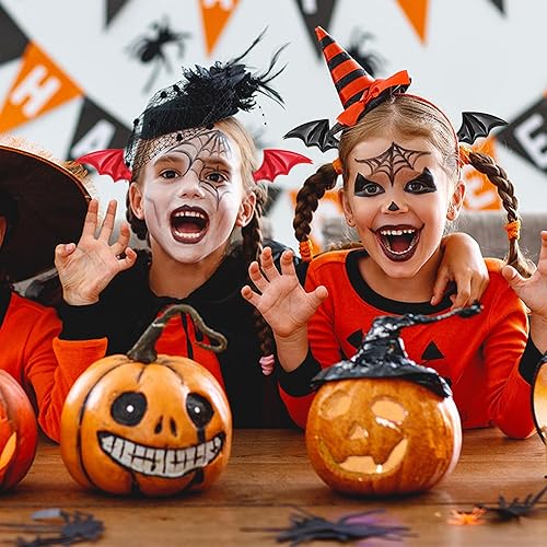 Miniatura 7 de 2 pares de pinzas para el pelo de murciélago de Halloween, horquillas de murciélago negro y rojo, lindos accesorios de Halloween para mujeres,