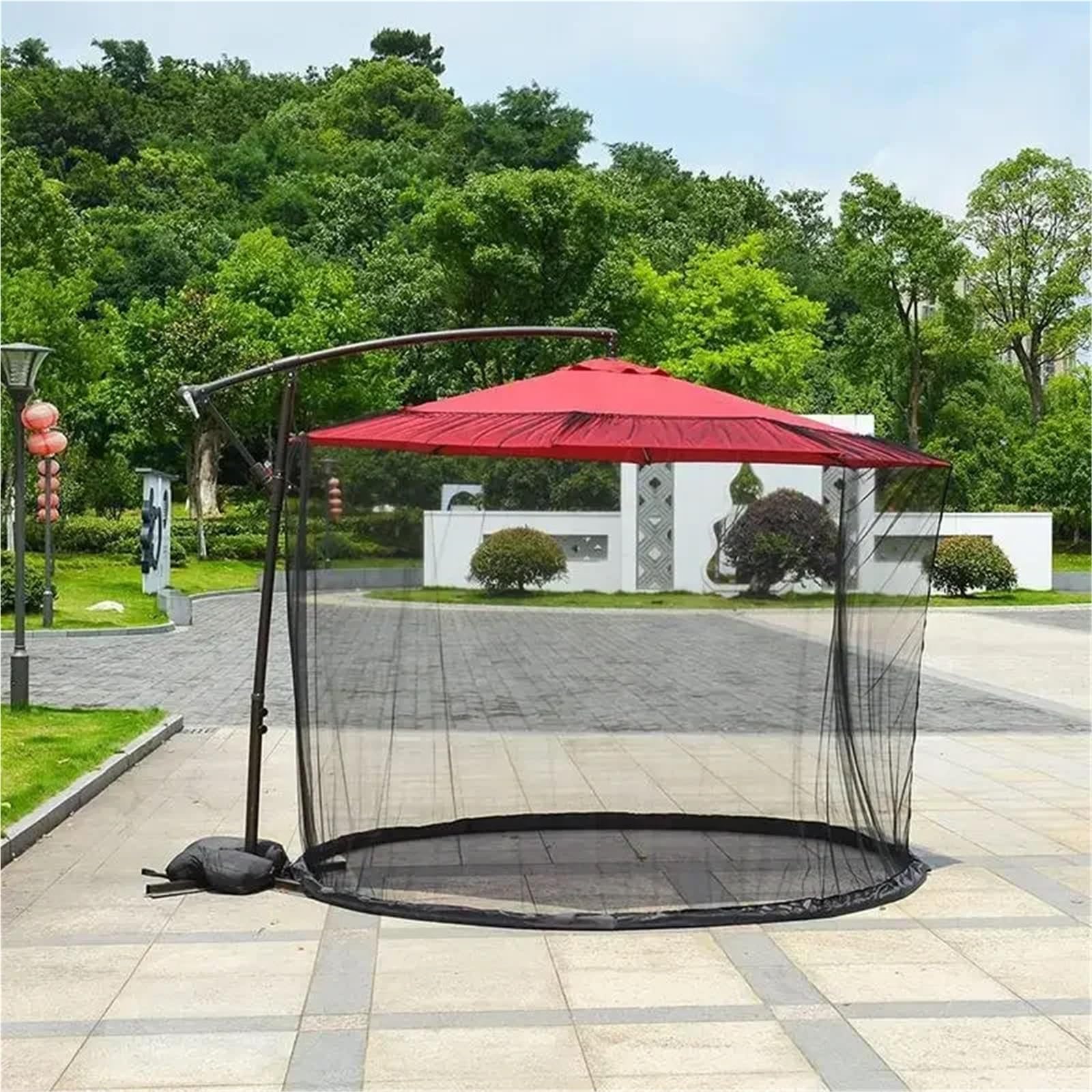 Zanzariera a Ombrello Rotonda da Appendere al Patio, for ombrellone da Letto, baldacchino for Porta, zanzariera for Il Controllo delle zanzare Zanzariera Gazebo(380x240cm)