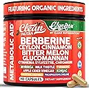 Clean Nutra Berberine and Ceylon Cinnamon Supplement Bitter Melon Glucomannan Gymnema Sylvestre Chromium Moringa Milk Thistle Turmeric Apple Cider Vinegar Digestive Enzymes Inositol Pills 90 Capsules