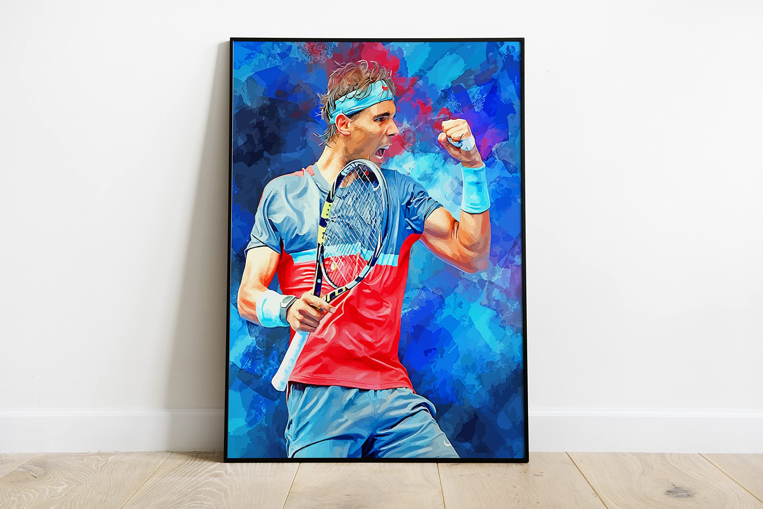 Rafa Nadal Poster Tennis Inspirational Wall Art Giclee Printing Technology Tennis Canvas Sports Posters For Boys Bedroom