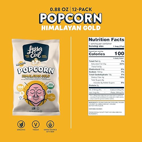 Miniatura 89 de LesserEvil Paquete variado de palomitas de maíz orgánicas, sal rosa del Himalaya (bolsa de 4.6 onzas), oro del Himalaya (bolsa de 4.6 onzas) y sabor