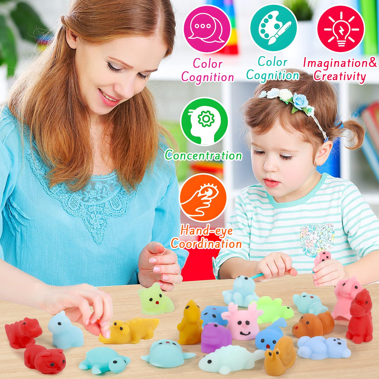 90 Squishy Kawaii Surtidos | Juguetes Antiestrés De Goma | Bolsa Regalo | Colores Aleatorios | Para Niños Y Adultos