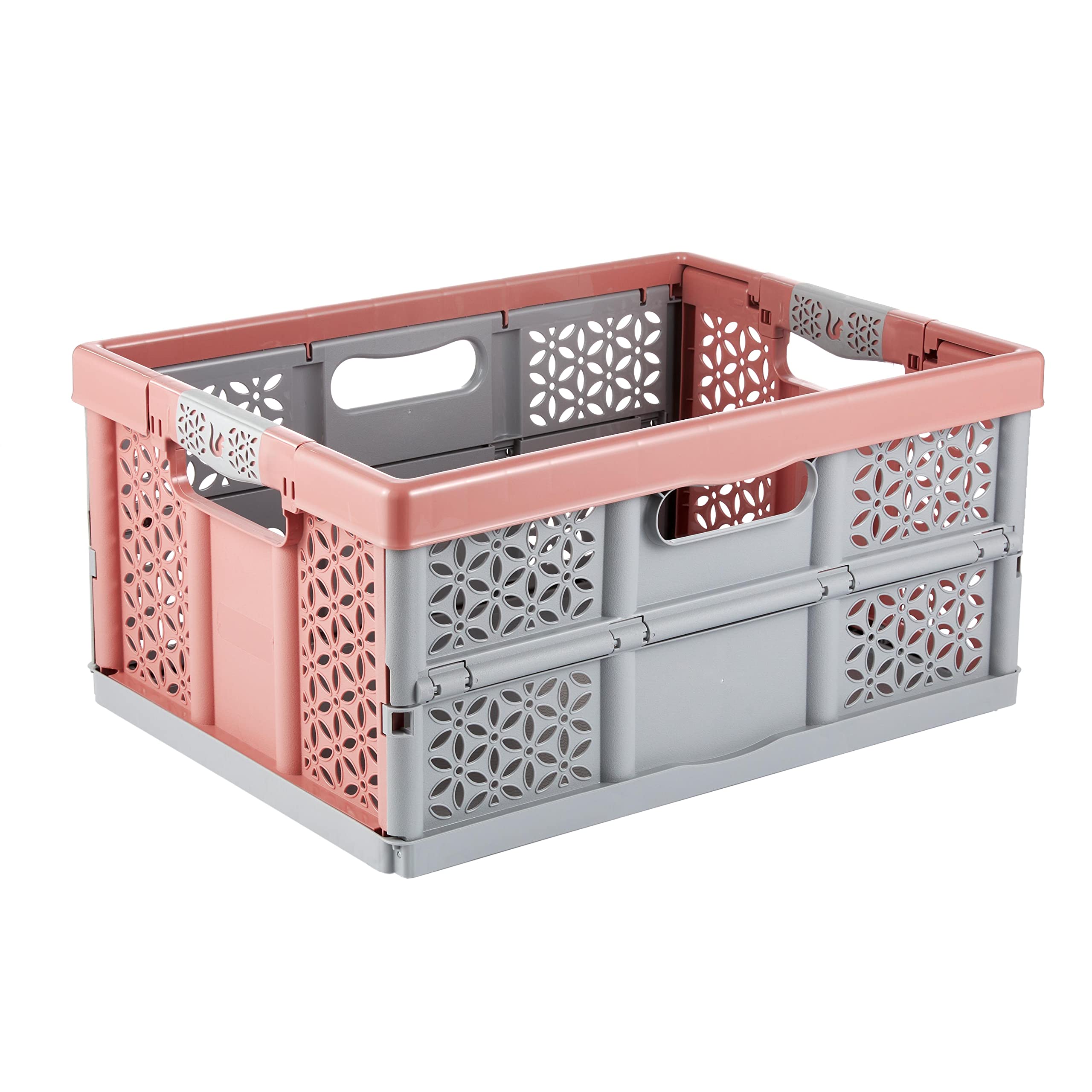 keeeper Robusta Cassetta Pieghevole con Impugnature Soft-Touch, 48,5 x 35 x 23,5 cm, 32 L, Lea, Nordic Red (Rosso)