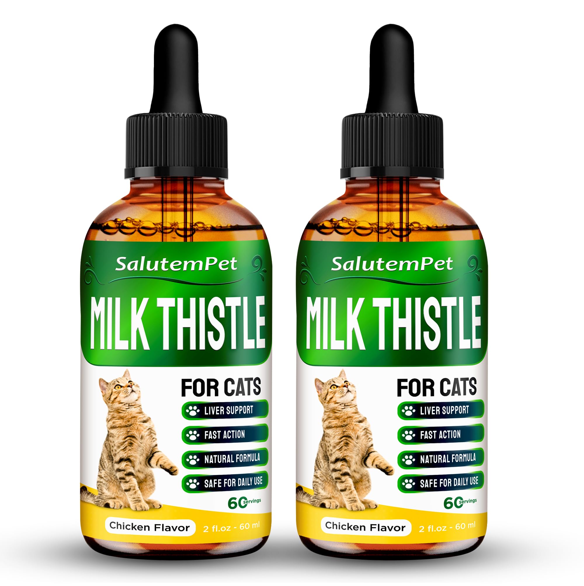 Milk Thistle for Cats | Cat Milk Thistle | Milk Thistle Cats | Liver Support for Cats | Natural Ingredients | 2 Pack x 2 Oz