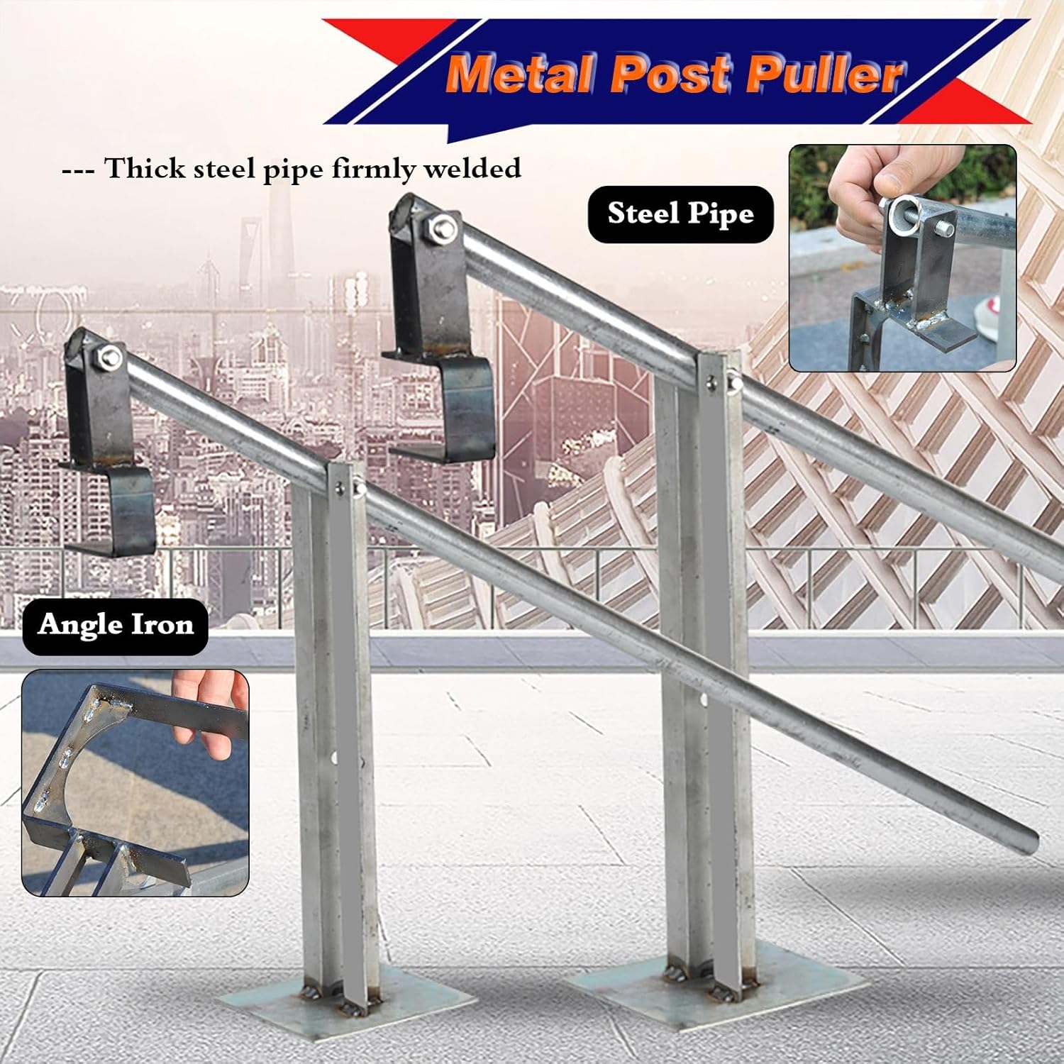 Tree Root Extraction Tool - Adjustable C-Claw Post & Stump Puller for Various Sizes (Clip 9cm/3.5in) - Efficient Root Removal, Heavy-Duty Design, Easy to Use