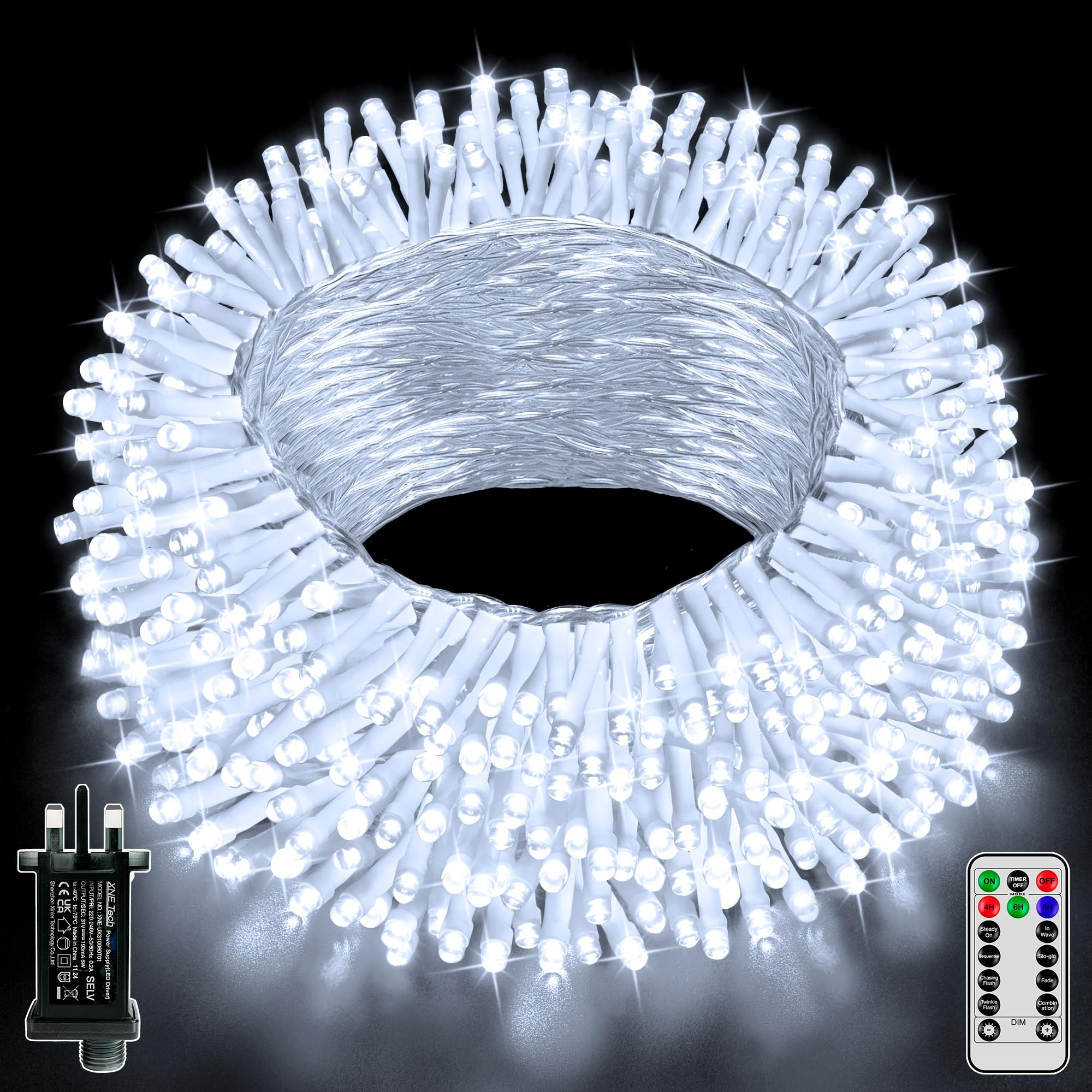 Hopexy Fairy Lights Plug in, 20m 200 LEDs Fairy Lights Mains Powered with Timer