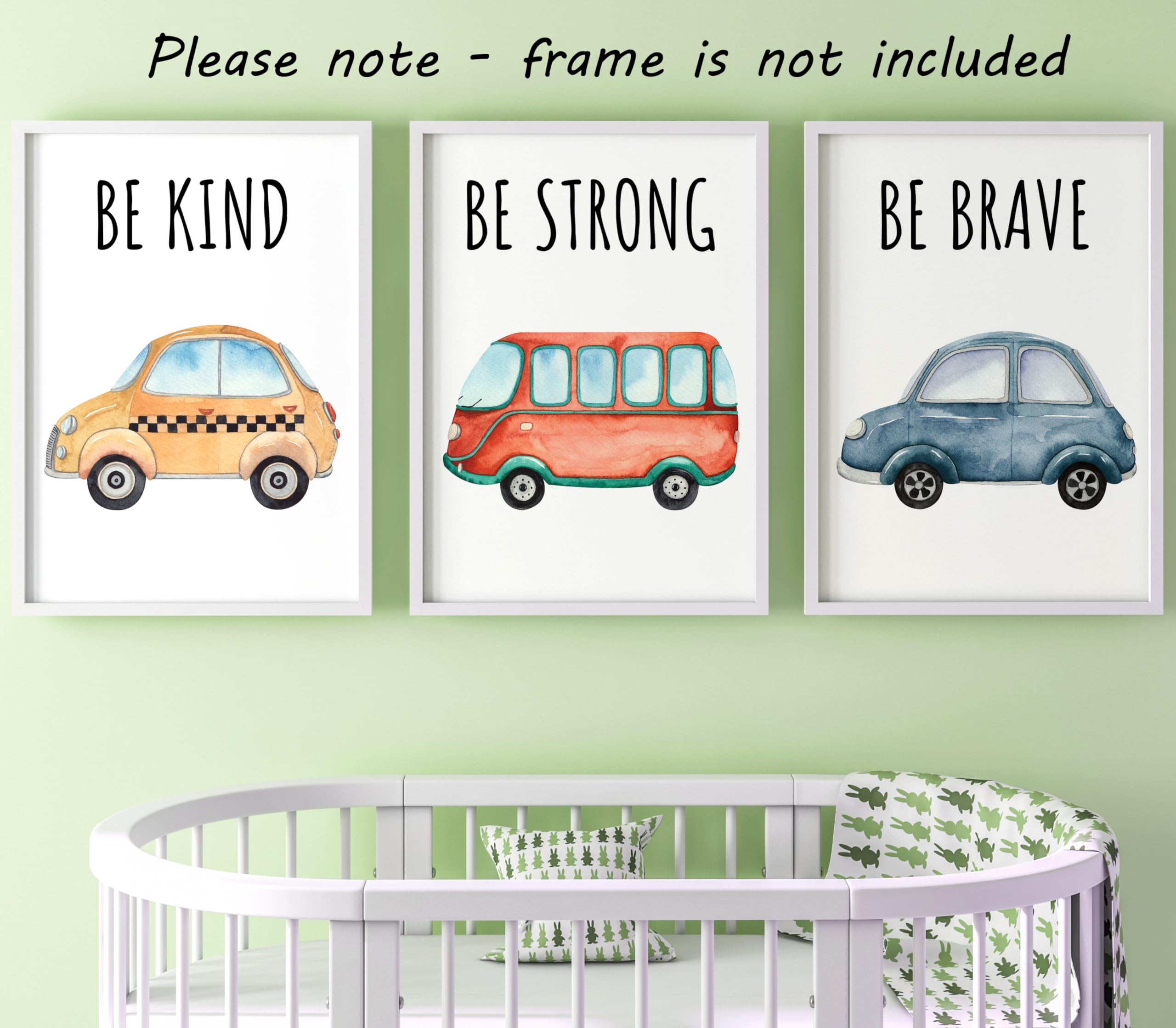 Transport Vehicles Set of 3 Unframed Poster Prints for Boy Girl Nursery Bedroom Playroom Watercolour Design - Image 4
