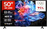 TCL 50V6C 50 Zoll Direct LED TV, 4K HDR Fernseher, Smart TV mithilfe von Google TV (Dolby Audio, Motion Clarity, Kompatibel mit Google Assistant & Alexa) - 1