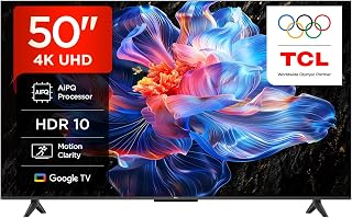 TCL 50V6C 50 Zoll Direct LED TV, 4K HDR Fernseher, Smart TV mithilfe von Google TV (Dolby Audio, Motion Clarity, Kompatibel mit Google Assistant & Alexa)