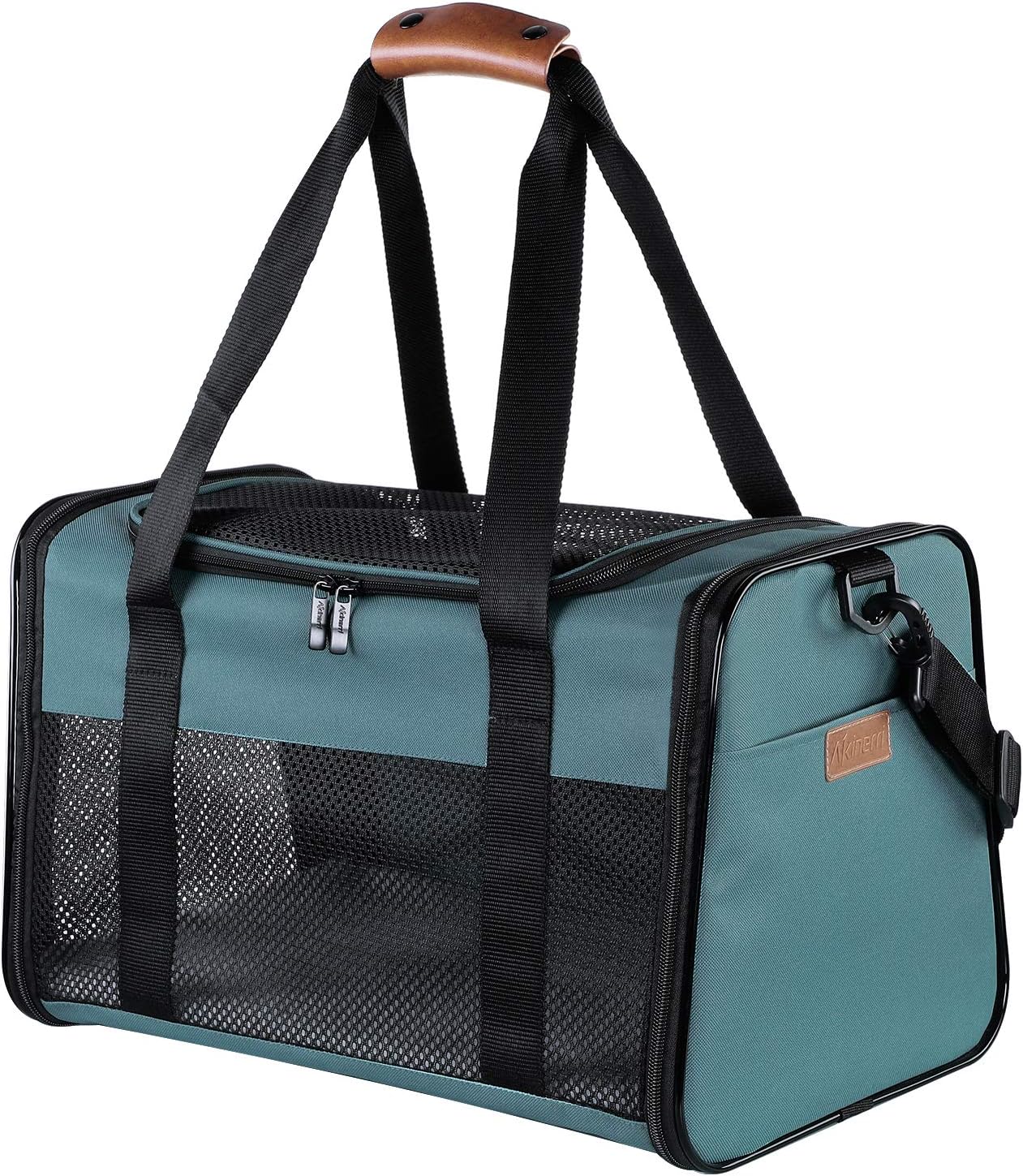 Akinerri Airline Approved Pet Carriers,Soft Sided Collapsible Pet Travel Carrier for Medium