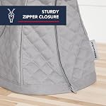 KITCHENAID Fitted Tilt-Head Stand Mixer Cover with Storage Pocket, Quilted 100% Cotton,14.4"x18"x10", Grey