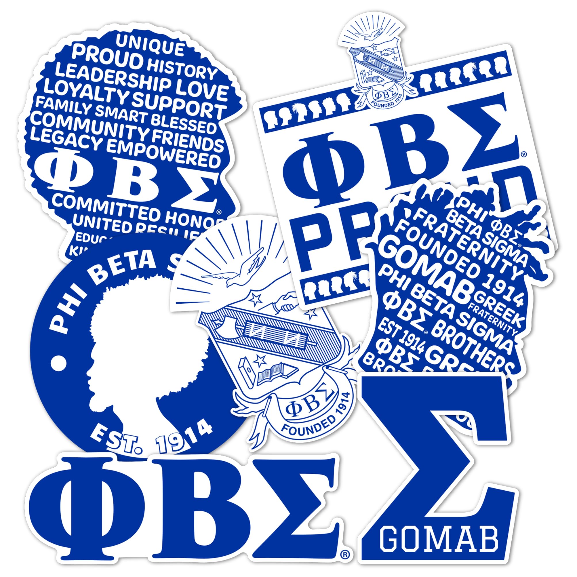 Autocollants Phi Beta Sigma PBS GOMAB Divine 9 T2-12