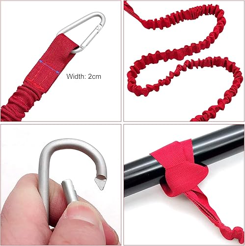 Miniatura 7 de LIXADA Paquete de 4 correas de kayak para kayak, ligeras, elásticas, enrolladas, para caña de kayak, correa para S U P, canotaje, pesca, kayak