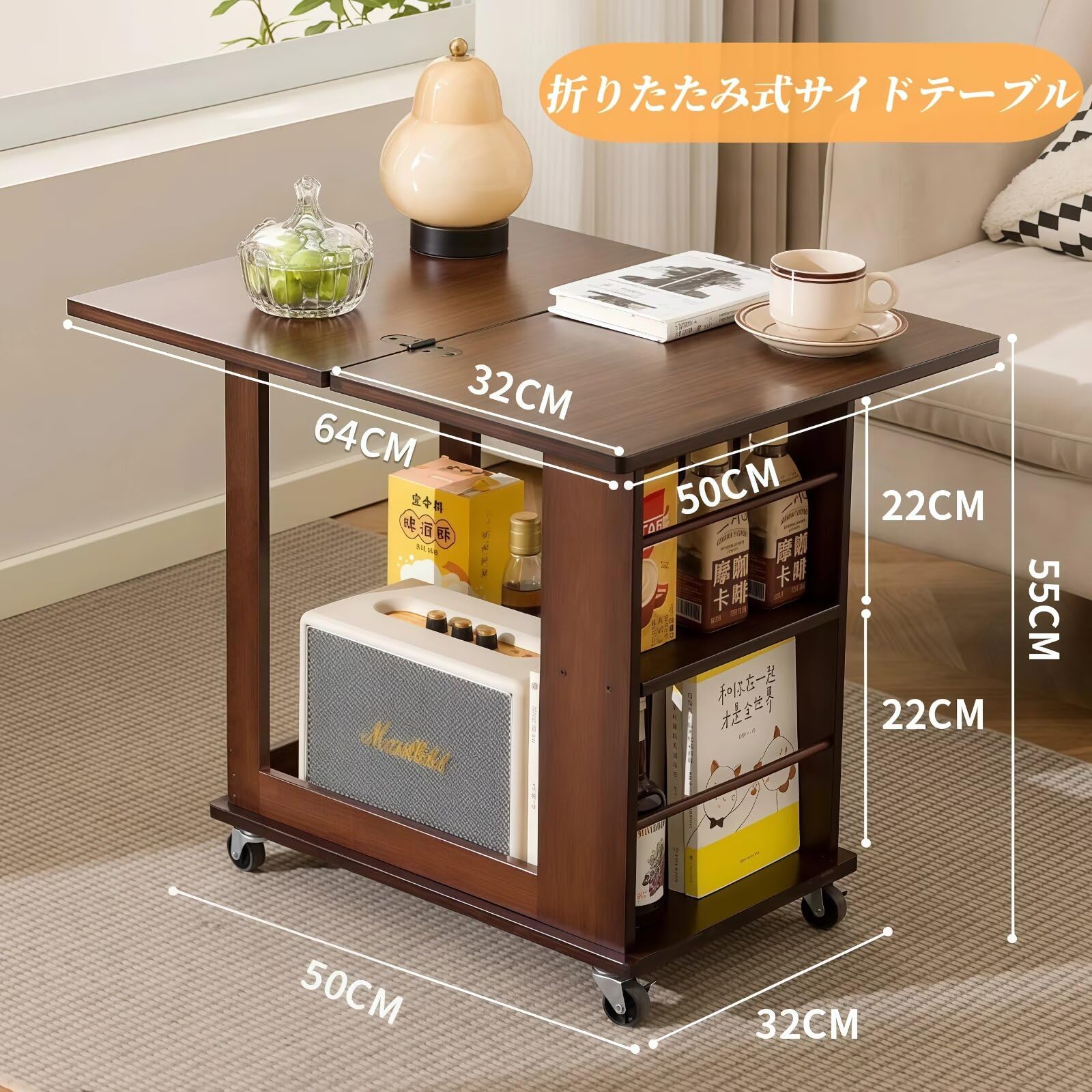 Amazon.co.jp : OrganizeHub サイドテーブル ナイトテーブル ベッド