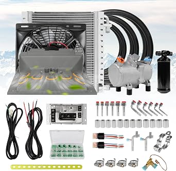 12V car air conditioner roof evaporator kit is applicable to RV, truck, bus, excavator, van, engineering vehicle, etc. 12V DC air conditioning system Voltage 12V