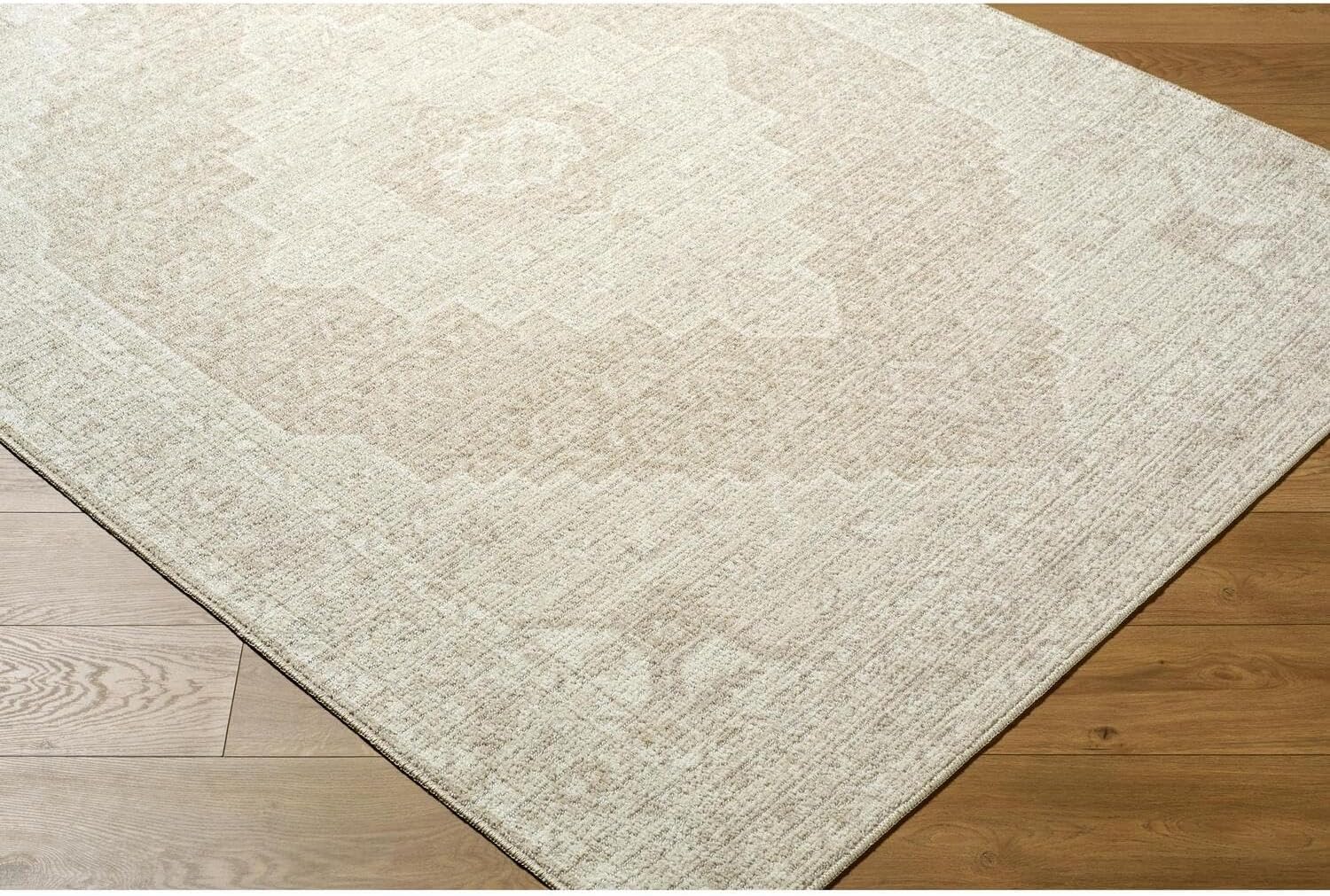 Livabliss x Nabela Noor Home Athiyo Traditional Medallion Area Rug, 2' x 2'11",Tan/Oatmeal