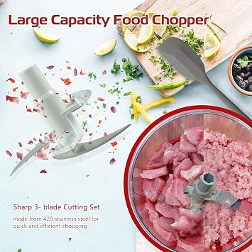 Manual Food Processor,Hand Powered Crank Food Processor Chopper,Food Vegetable Onions Chopper Processor Blender Mixer,for Vegetables Meat Fruits Onions