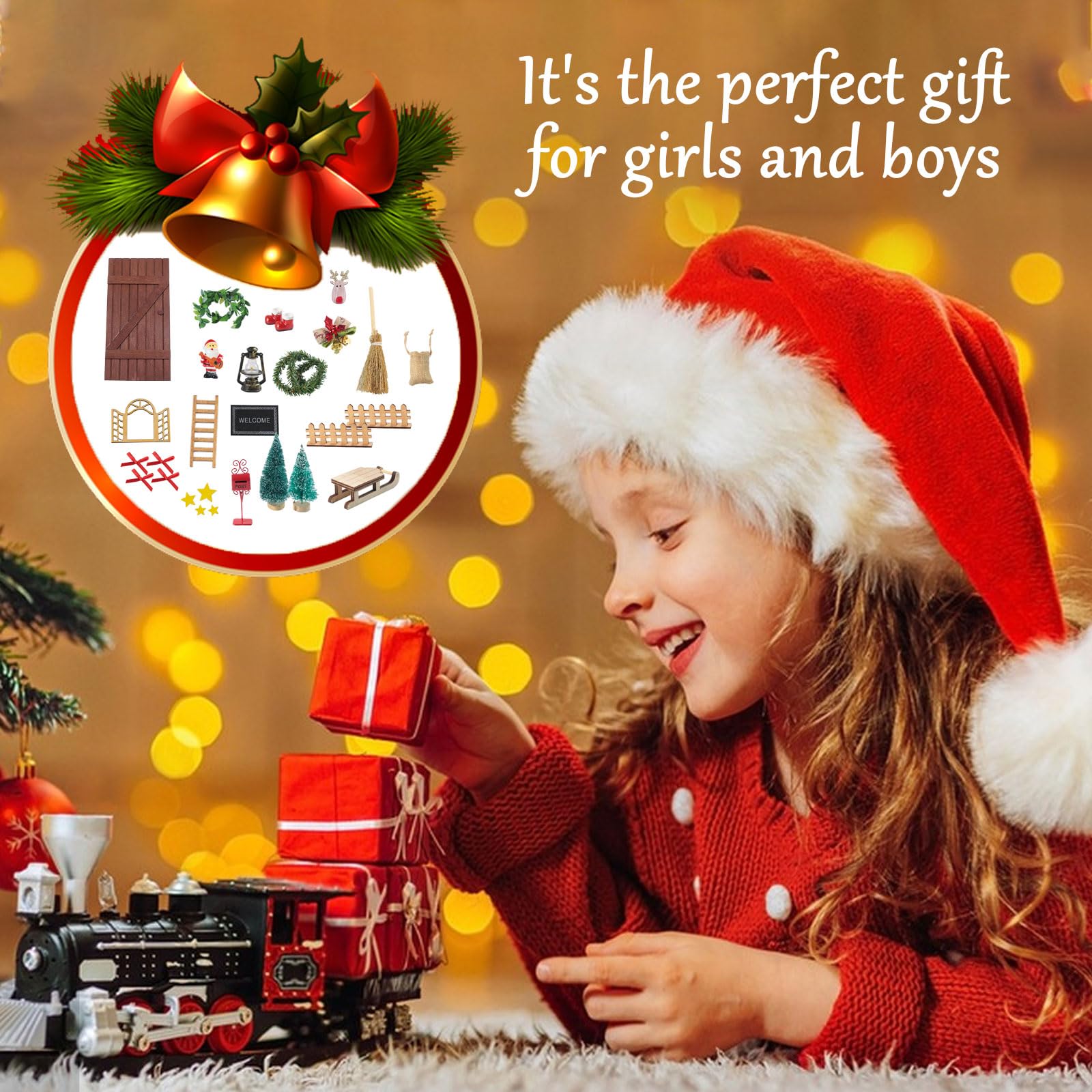 Mein HERZ Kit Porte Lutin De Noël,28 Pièces Kit De Noël