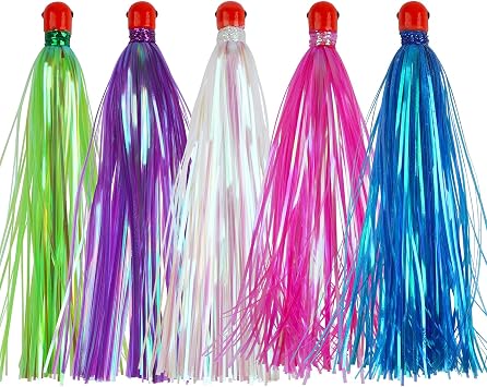 Trolling Lures with Lead Head Saltwater Fishing Ballyhoo Skirt Mylar Flash | 0.3oz Skirt Lure for Ballyhoo Wahoo Mahi Sea Bass