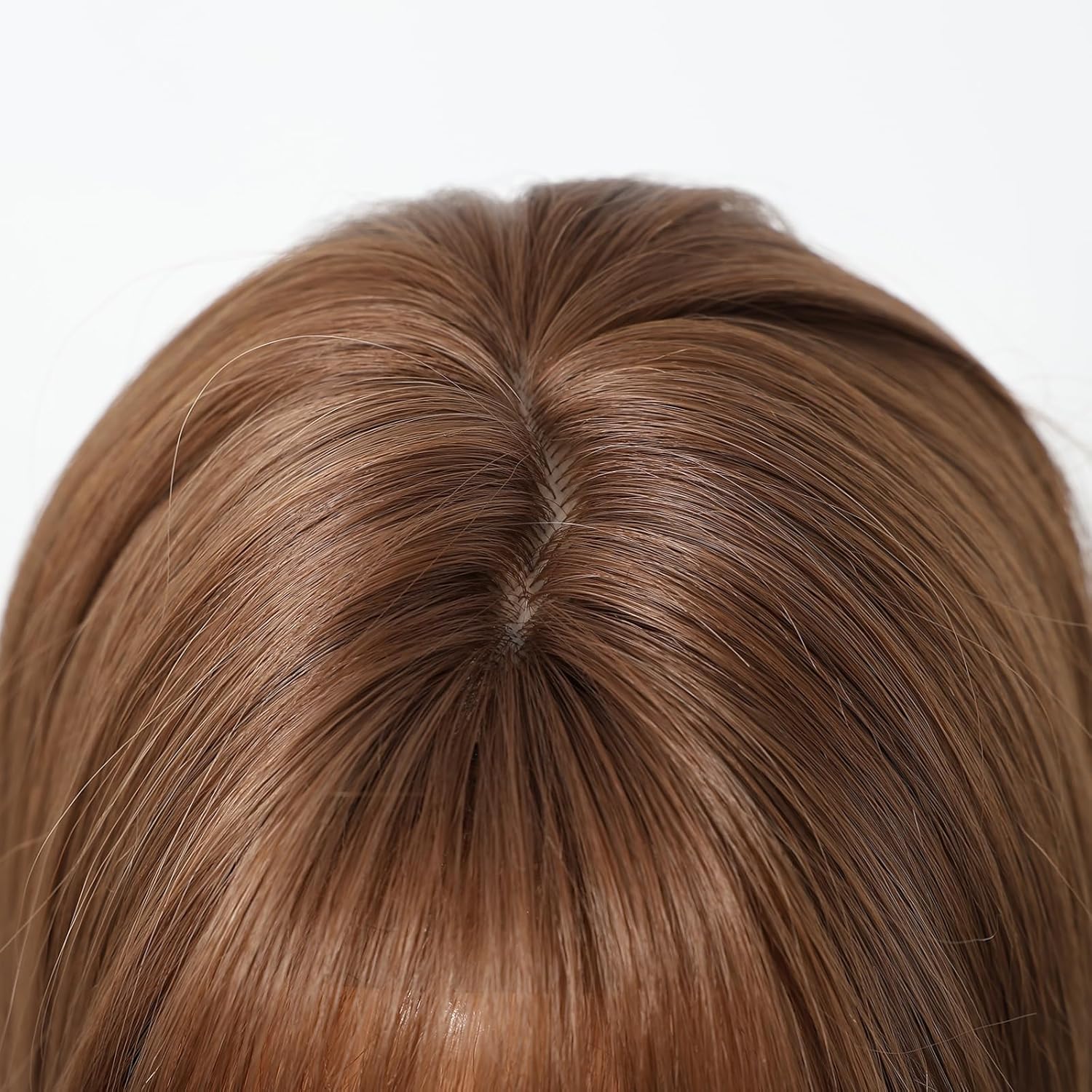 Glueless Dark Brown Wigs Human Hair with Bangs Long Straight Layered for Women Lightweight Comfortable (Brown,28Inch) - Image 5