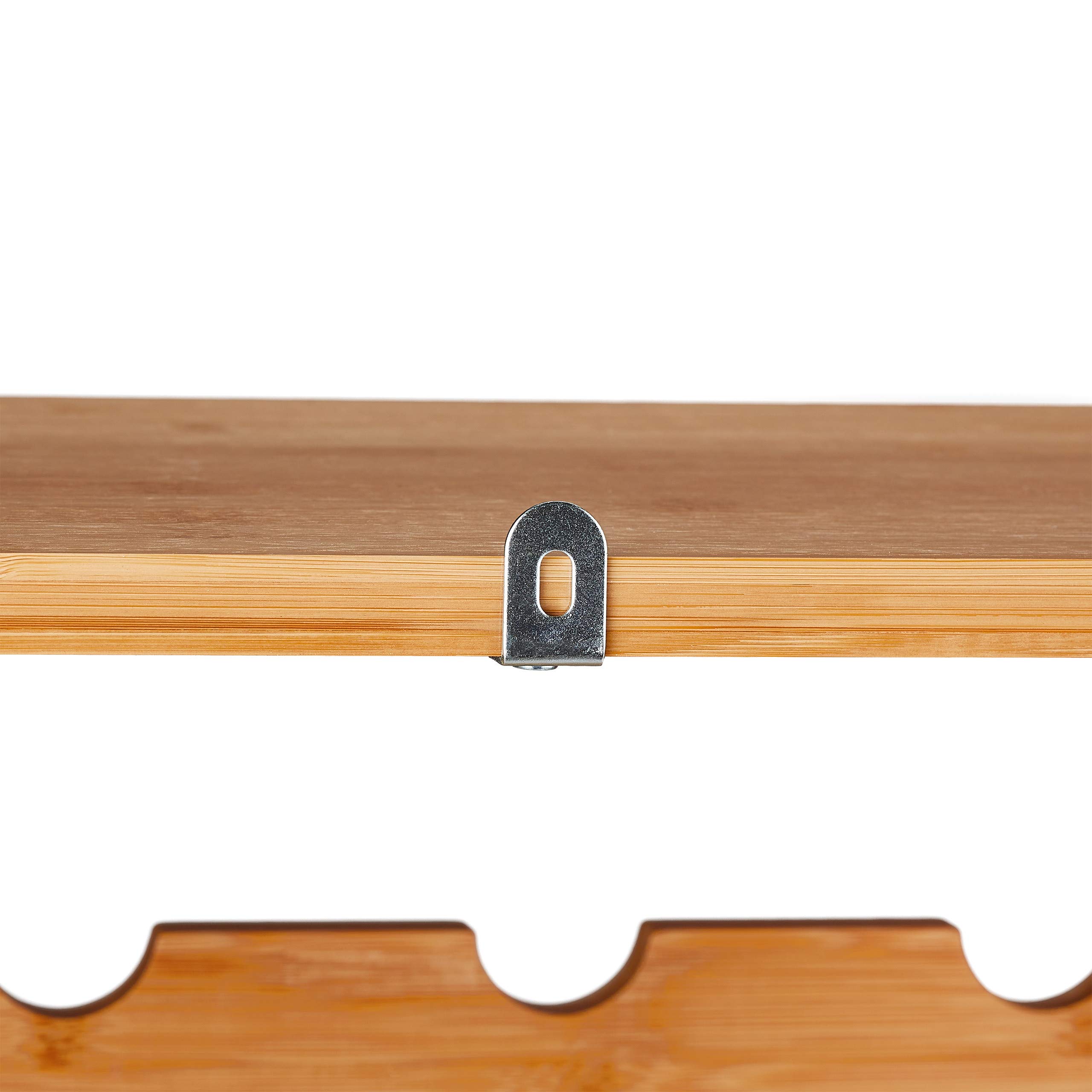 Relaxdays Weinregal Bambus, Getränkeregal für 28 Flaschen, HBT: 94 x 47 x 29 cm, Keller, Küche & Bar, mit Ablage, natur, 1 Stück