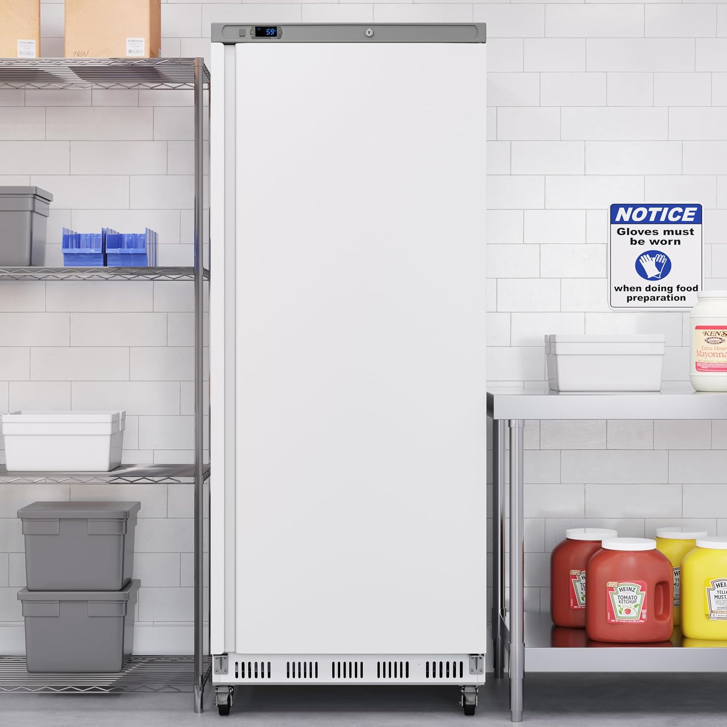 KoolMore 28 in. Commercial One-Door Convertible Reach-In Refrigerator/Freezer with 25 Cu. Ft. Capacity in White, ETL Listed (KM-RIC-1DWH)