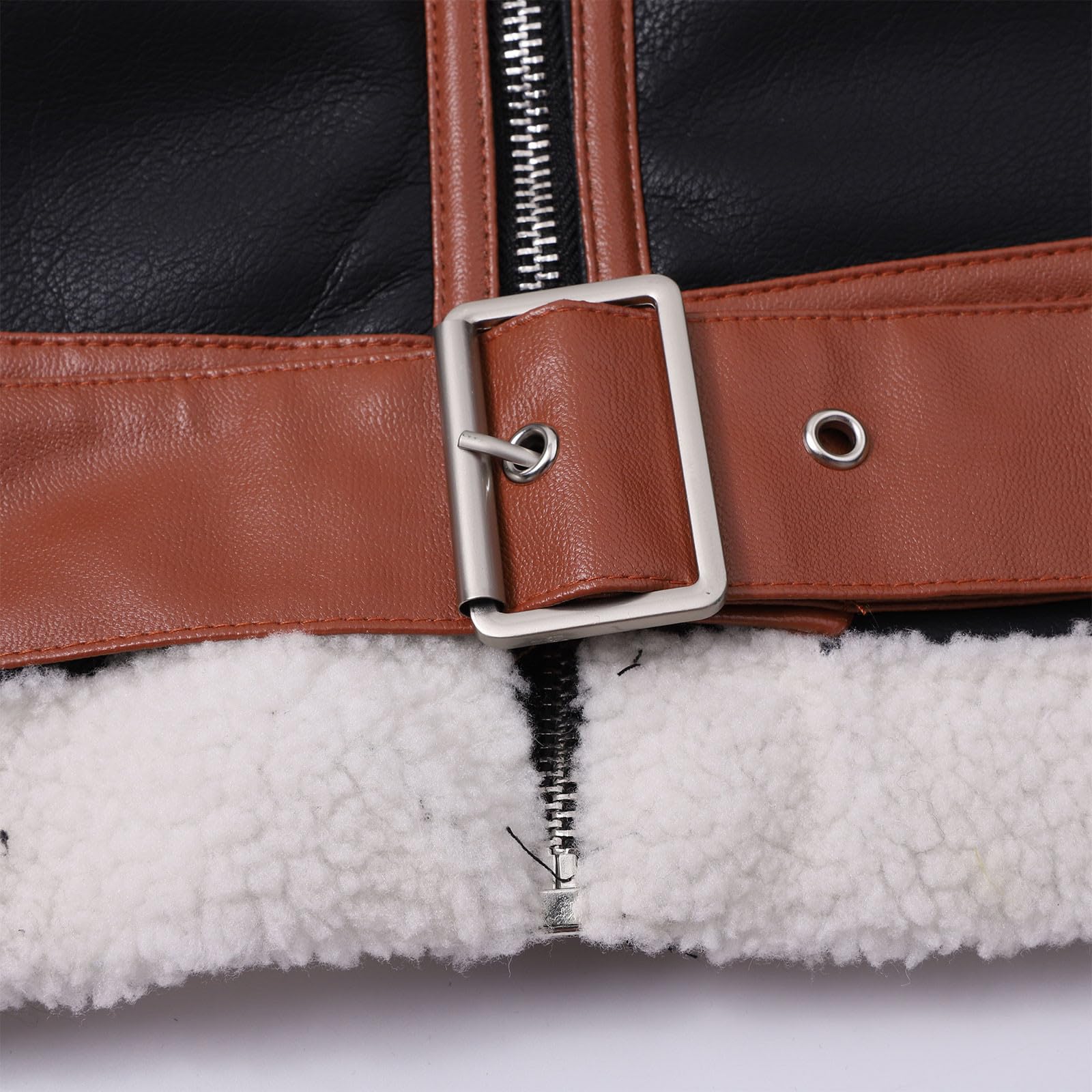 Kunstlederjacke Damen Mit Kuscheligem Innenfutter Warm Winterjacke Mit Teddyfutter Revers Lederjacke Kunstpelz Mantel Bomberjacke Wildlederjacke Dicke Biker Motor Reißverschluss Outwear