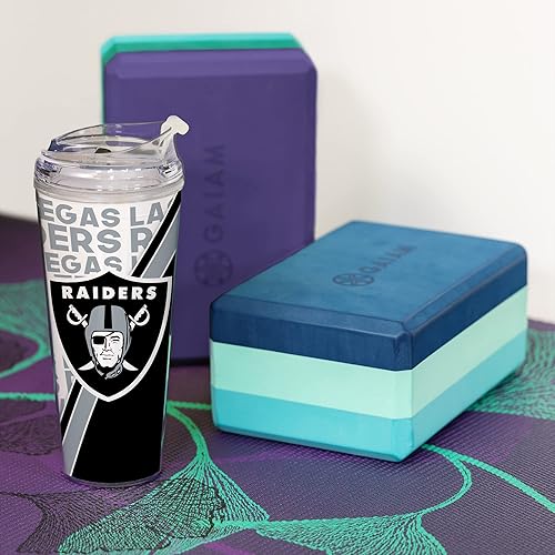 Miniatura 3 de Rico Industries NFL Football - Vaso de acrílico de 24 onzas con tapa con bisagras, vaso de doble pared con licencia oficial para fanáticos de la NFL