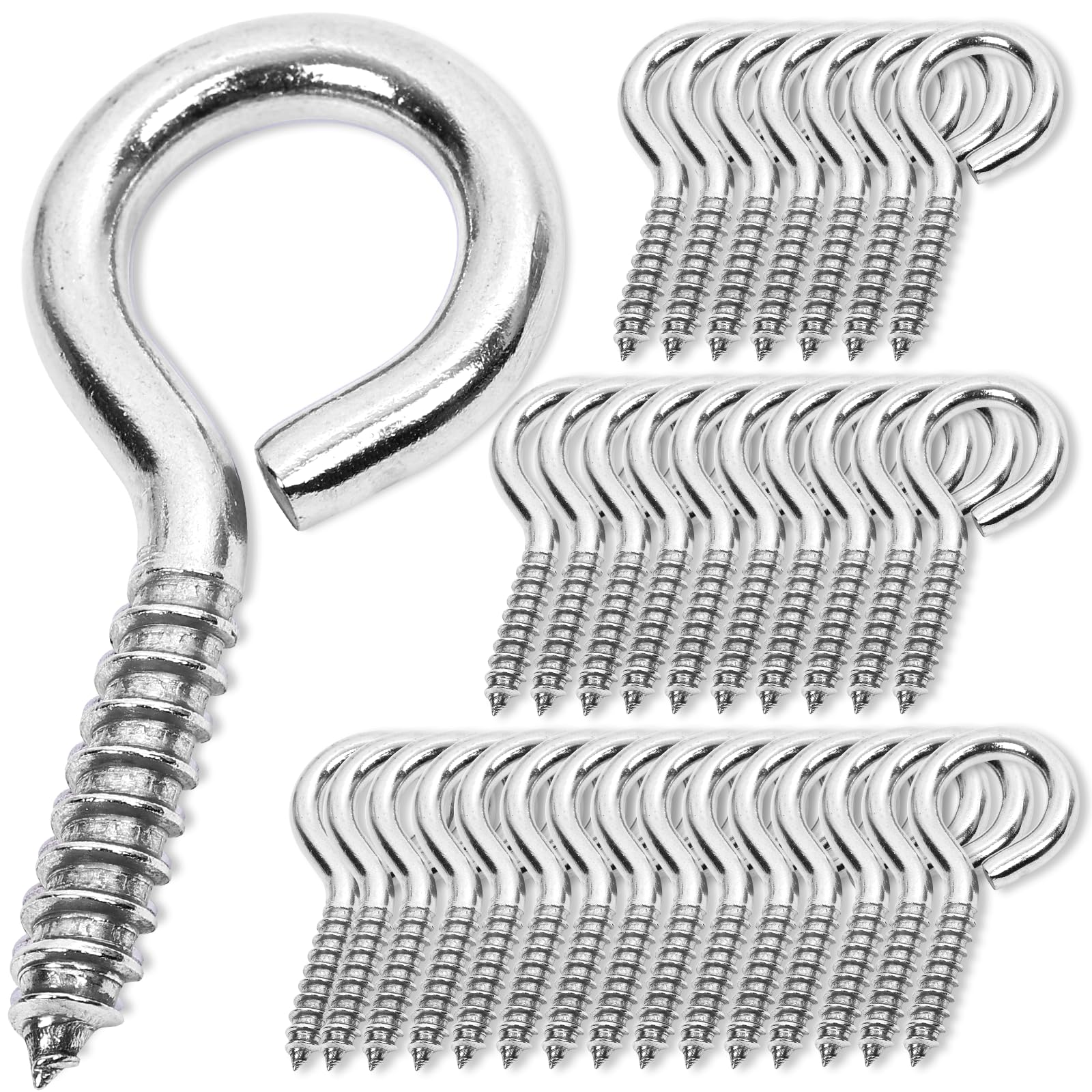 Stainless Steel Screw Eyes - 10 Pack, Heavy Duty -10
