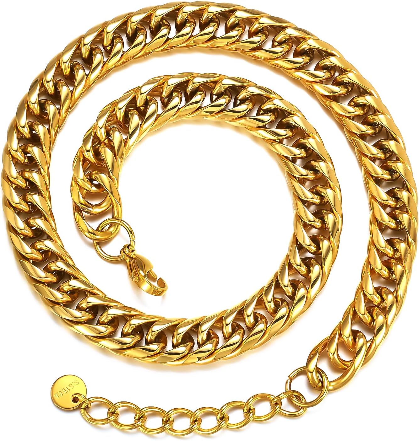 FEEL STYLE Chunky Gold Necklace for Women - 14K Gold Plated 10mm/14mm Cuban Link Chain & 8mm O-Link Chunky Necklace Fashion Jewelry Adjustable - Image 2