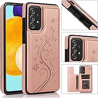 Vista 23 de Phone Case for Samsung Galaxy A52 5G/4G with Tempered Glass Screen Protector and Card Holder Wallet Cover Stand Flip Leather Cell Accessories Glaxay
