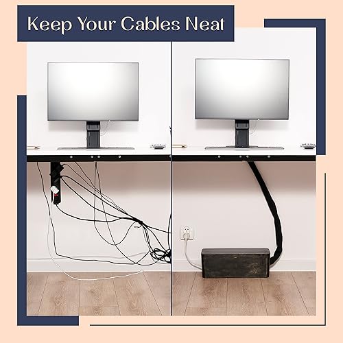 Miniatura 5 de Caja grande de organización de cables Caja organizadora de cables y caja de regletas de alimentación para gestión de cables eléctricos Ocultar